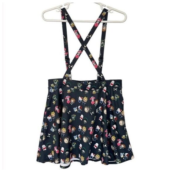 Hot Topic My Hero Academia x Hello Kitty and Friends Skater Suspender Skirt 2/2X - Picture 2 of 8